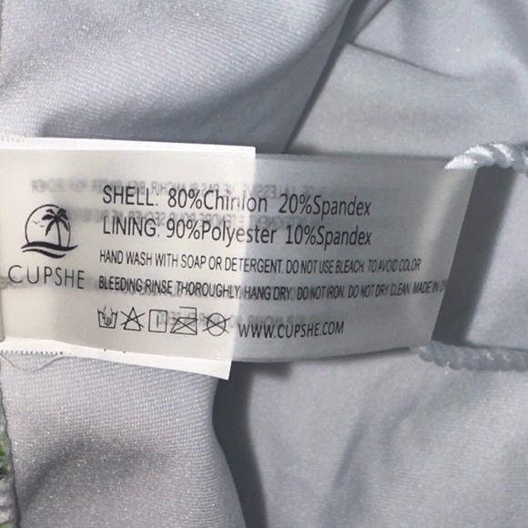 CUPSHE Women's High Waisted Tropical Leaves Bikini Bottom Size Medium - Picture 3 of 4